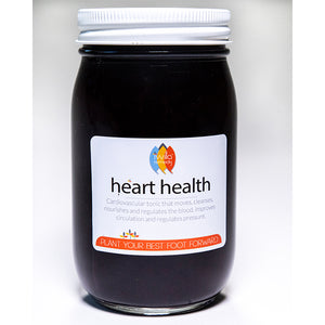 Heart Health cardiovascular support in a glass bottle. 